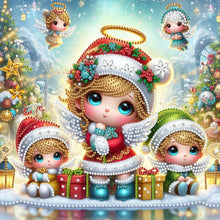 Load image into Gallery viewer, Snow Scene Little Girl-Partial Special Diamond Painting-30x30cm