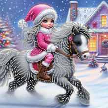 Load image into Gallery viewer, Snow Scene Little Girl-Partial Special Diamond Painting-30x30cm