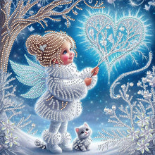 Load image into Gallery viewer, Snow Scene Little Girl-Partial Special Diamond Painting-30x30cm