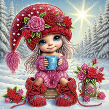 Load image into Gallery viewer, Snow Scene Little Girl-Partial Special Diamond Painting-30x30cm
