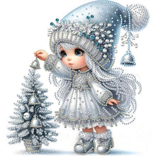 Load image into Gallery viewer, Snow Scene Little Girl-Partial Special Diamond Painting-30x30cm