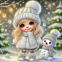 Load image into Gallery viewer, Snow Scene Little Girl-Partial Special Diamond Painting-30x30cm