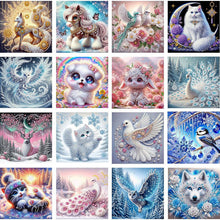 Load image into Gallery viewer, Snow Scene Cat-Partial Special Diamond Painting-30x30cm