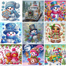 Load image into Gallery viewer, Snow Scene Snowman-Partial Special Diamond Painting-30x30cm