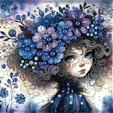 Load image into Gallery viewer, Yellow Flower Little Girl-Partial Special Diamond Painting-30x30cm