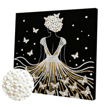 Load image into Gallery viewer, Elegant Girl-Partial Pearl Painting Kit with Frame-25x25cm