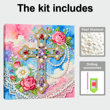 Load image into Gallery viewer, Cross-Partial Pearl Painting Kit with Frame-25x25cm