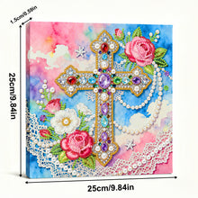 Load image into Gallery viewer, Cross-Partial Pearl Painting Kit with Frame-25x25cm