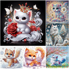 Load image into Gallery viewer, Winter Cat-Partial Special Diamond Painting-30x30cm