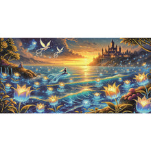 Load image into Gallery viewer, Dreamy Lake Scenery-Partial Special Diamond Painting-60x30cm-Large Size