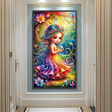 Load image into Gallery viewer, Girl-Full Round Diamond Painting-40x75cm-Large Size