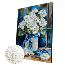 Load image into Gallery viewer, Blue Vase-Partial Pearl Painting Kit with Frame-30x40cm