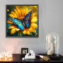 Load image into Gallery viewer, Butterfly Sunflower-Full Square Diamond Painting-30x30cm