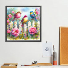 Load image into Gallery viewer, Birds And Flowers-Full Round Diamond Painting-40x40cm