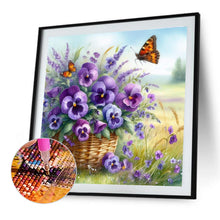Load image into Gallery viewer, Purple Flower-Full Round Diamond Painting-40x40cm