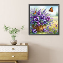 Load image into Gallery viewer, Purple Flower-Full Round Diamond Painting-40x40cm
