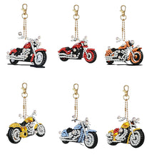 Load image into Gallery viewer, 6Pcs/Set Motorcycle-Double Side Drill-Diamond Keychain