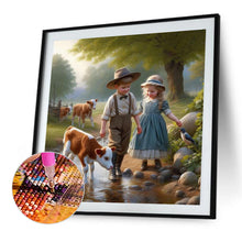 Load image into Gallery viewer, Farm Kids-Full Round Diamond Painting-40x40cm
