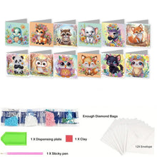 Load image into Gallery viewer, 12Pcs/Set 12Pcs/Set Cute Animals-Diamond Greeting Cards