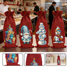 Load image into Gallery viewer, 4Pcs/Set Snowman Christmas-Diamond Wine Bottle Bags Covers