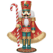 Load image into Gallery viewer, White Nutcracker-Single Side Drill-Acrylic Diamond Desktop Ornament