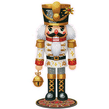 Load image into Gallery viewer, White Nutcracker-Single Side Drill-Acrylic Diamond Desktop Ornament