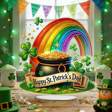 Load image into Gallery viewer, St Patricks Day Owl-Single Side Drill-Acrylic Diamond Desktop Ornament