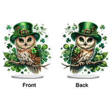 Load image into Gallery viewer, St Patricks Day Owl-Single Side Drill-Acrylic Diamond Desktop Ornament