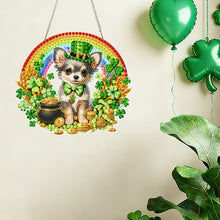Load image into Gallery viewer, St Patricks Day Cat-Single Side Drill-Diamond Pendant