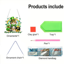 Load image into Gallery viewer, St Patricks Day Cat-Single Side Drill-Diamond Pendant