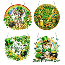 Load image into Gallery viewer, St Patricks Day Cat-Single Side Drill-Diamond Pendant