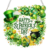 Load image into Gallery viewer, St Patricks Day Cat-Single Side Drill-Diamond Pendant