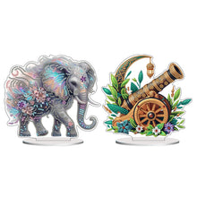 Load image into Gallery viewer, Elephant-Single Side Drill-Acrylic Diamond Desktop Ornament