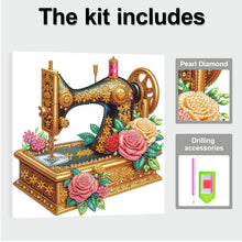 Load image into Gallery viewer, Sewing Machine-Partial Pearl Painting Kit with Frame-25x25cm