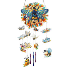 Load image into Gallery viewer, Garden Bees-SunCatcher Window Hanging Diamond Wind Chimes