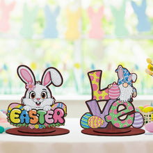 Load image into Gallery viewer, 2Pcs/Set Easter-Single Side Drill-Acrylic Diamond Desktop Ornament