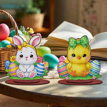 Load image into Gallery viewer, 2Pcs/Set Easter-Single Side Drill-Acrylic Diamond Desktop Ornament