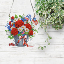 Load image into Gallery viewer, National Flag And Flowers-Single Side Drill-Diamond Pendant