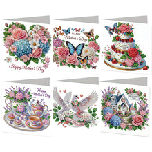 Load image into Gallery viewer, 6Pcs/Set Mothers Day Flower Basket-Diamond Greeting Cards