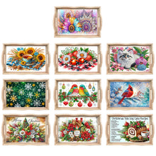 Load image into Gallery viewer, Cats-Round Diamond Wooden Dinning Table Tray