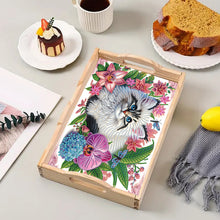 Load image into Gallery viewer, Cats-Round Diamond Wooden Dinning Table Tray