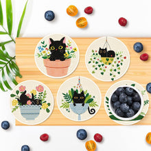 Load image into Gallery viewer, 8Pcs/Set 8Pcs/Set Cat-Acrylic Waterproof Diamond Coaster