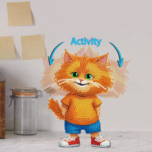 Load image into Gallery viewer, Beige Cat-Single Side Drill-Acrylic Diamond Desktop Ornament
