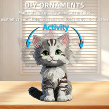 Load image into Gallery viewer, Beige Cat-Single Side Drill-Acrylic Diamond Desktop Ornament