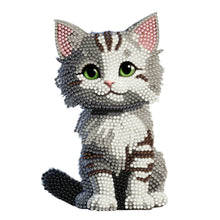 Load image into Gallery viewer, Beige Cat-Single Side Drill-Acrylic Diamond Desktop Ornament