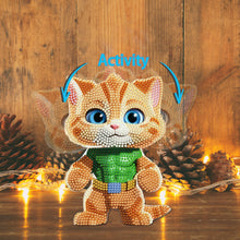 Load image into Gallery viewer, Beige Cat-Single Side Drill-Acrylic Diamond Desktop Ornament