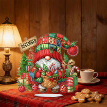 Load image into Gallery viewer, Christmas In December Gnome-Single Side Drill-Acrylic Diamond Desktop Ornament