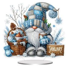 Load image into Gallery viewer, Christmas In December Gnome-Single Side Drill-Acrylic Diamond Desktop Ornament