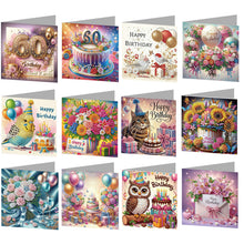 Load image into Gallery viewer, 12Pcs/Set 12Pcs/Set Cross Church-Diamond Greeting Cards