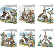 Load image into Gallery viewer, 12Pcs/Set 12Pcs/Set Cross Church-Diamond Greeting Cards